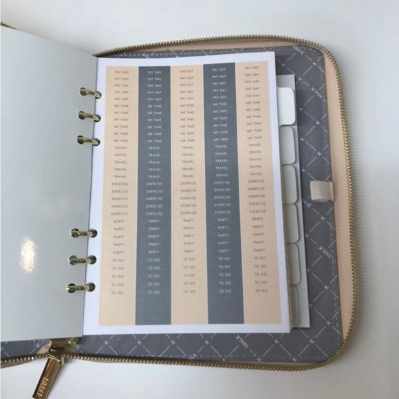 Kikki.K A5 Beige Croco Leather Zippered Planner - Picture 5 of 11
